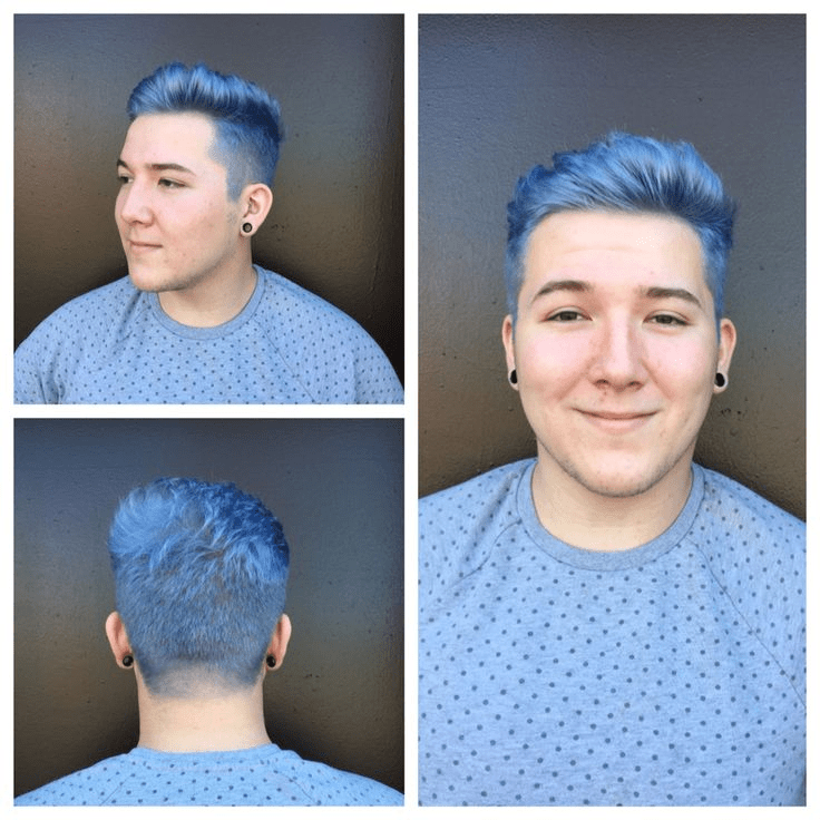 màu tóc nam đẹp xanh dương