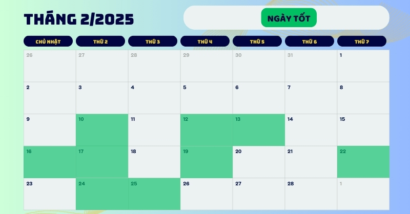 Lịch cắt tóc tốt tháng 02.2025