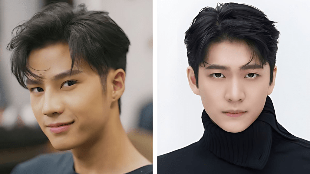 kiểu tóc pixie nam mái chéo side part