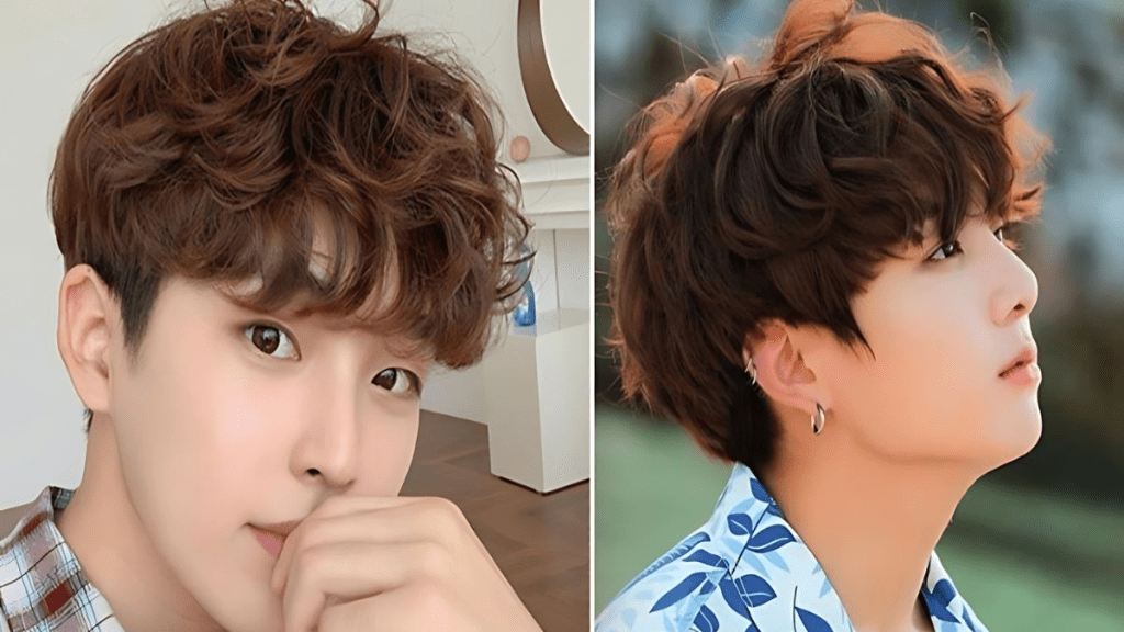 kiểu tóc pixie nam uốn xoăn