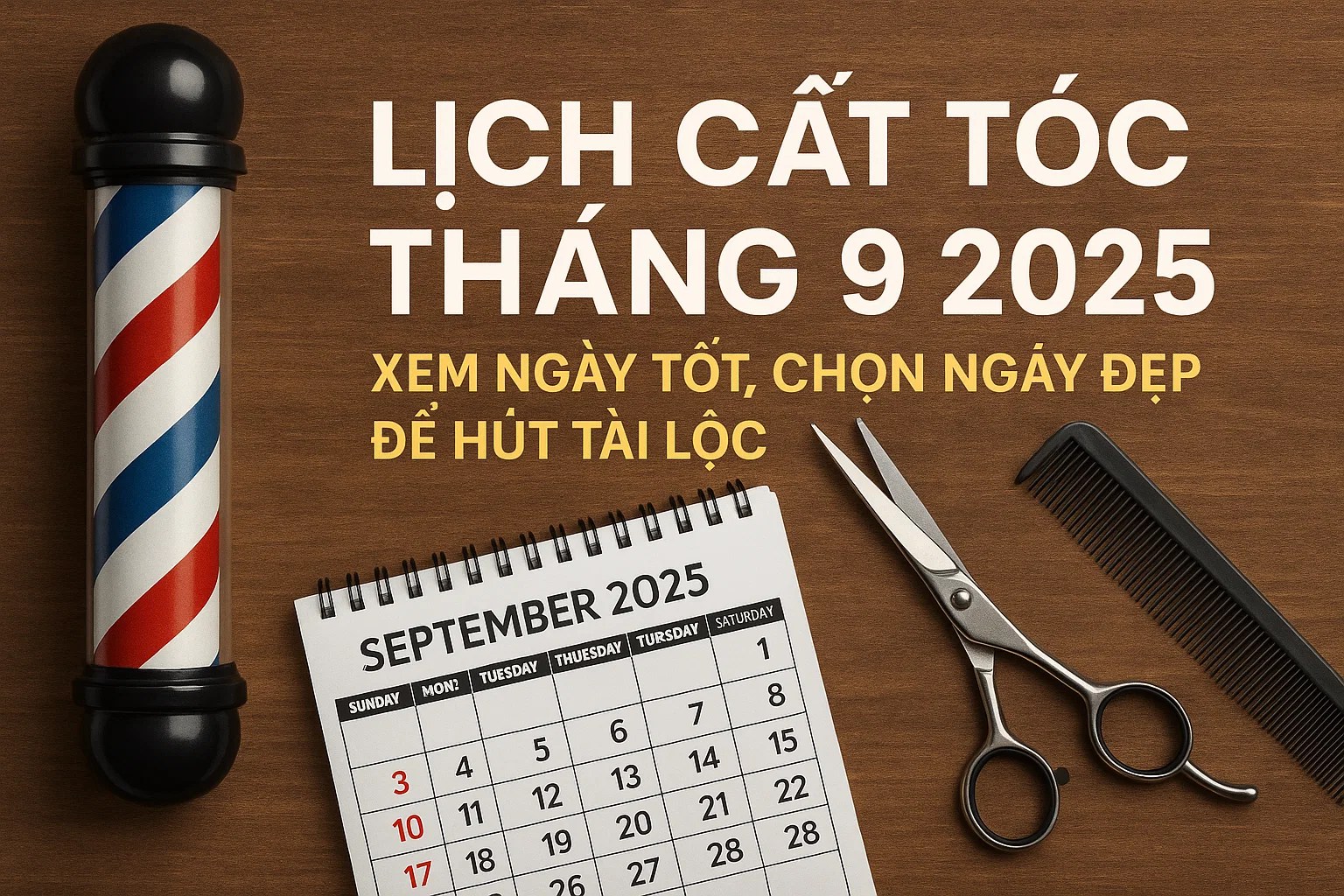 Lịch cắt tóc tốt - xem ngày cắt tóc đẹp t9.2025